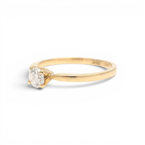 Bague 54 Solitaire - Bague en or 18K avec diamant GIA 0,35 ct 58 Facettes E09