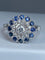 Bague 57 Bague fleur Art déco en or 18 ct, diamants et saphirs 58 Facettes AB45