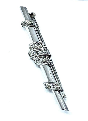 Broche Broche barrette en platine avec diamants taille rose, vers 1920 58 Facettes AB209