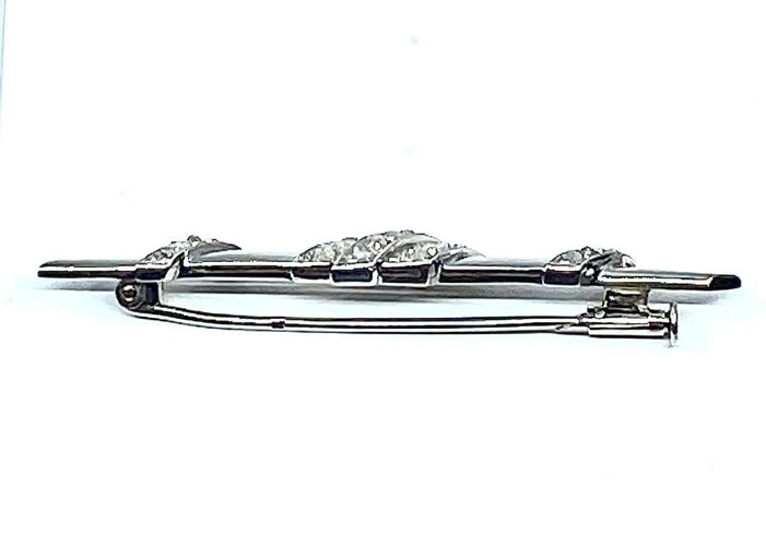 Broche Broche barrette en platine avec diamants taille rose, vers 1920 58 Facettes AB209