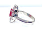 Bague 51 Bague marguerite en or blanc 18 carats rubis et diamants 58 Facettes AB218