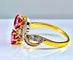 Bague 51 Bague en or jaune 18 carats et platine avec rubis et diamants 58 Facettes AB313