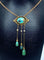 Collier Collier en or jaune 18 carats avec turquoises et perles fines 58 Facettes AB368