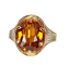 Bague 55 Bague style Art déco en or rose 18 carats avec citrine 58 Facettes AB380