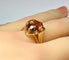 Bague 55 Bague style Art déco en or rose 18 carats avec citrine 58 Facettes AB380