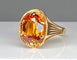 Bague 55 Bague style Art déco en or rose 18 carats avec citrine 58 Facettes AB380