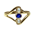 Bague 54 Bague en or jaune 18 carats avec perles et pierre bleue 58 Facettes AB427
