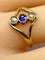 Bague 54 Bague en or jaune 18 carats avec perles et pierre bleue 58 Facettes AB427