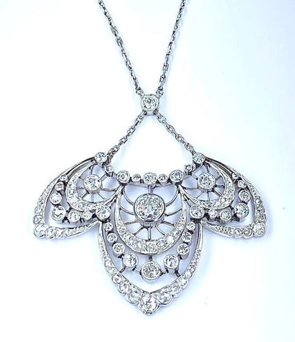 Collier Collier pendentif époque 1900 en platine et diamants 58 Facettes AB436