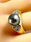 Bague 52 Bague en or jaune 18 carats avec perle de Tahiti et diamants 58 Facettes AB444