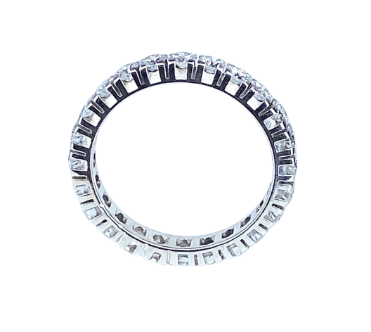 Bague 50 Alliance en or blanc 18 carats sertie de diamants 1,50 ct 58 Facettes AB461bis