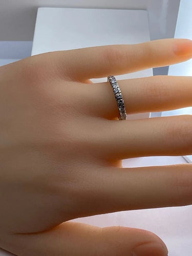 Bague 50 Alliance en or blanc 18 carats sertie de diamants 1,50 ct 58 Facettes AB461bis