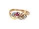 Bague 49 Bague en or jaune 18 carats avec diamants et rubis, époque 1900 58 Facettes AB490