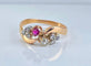 Bague 49 Bague en or jaune 18 carats avec diamants et rubis, époque 1900 58 Facettes AB490