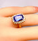 Bague 53 Bague en or jaune 18 carats tanzanite 3,50 ct et diamants 58 Facettes AB527