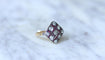 Bague 54.5 Bague ancienne damier en or jaune, diamants et rubis calibrés 58 Facettes