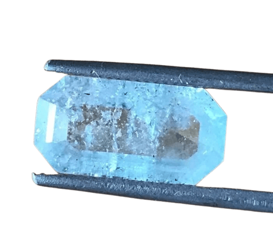 Gemstone Topaze bleue naturelle - Pierre rectangulaire 6,00 ct 58 Facettes 292