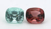 Gemstone Paire de tourmalines bleu lagon et rubellites coussin 3,05 ct 58 Facettes 205