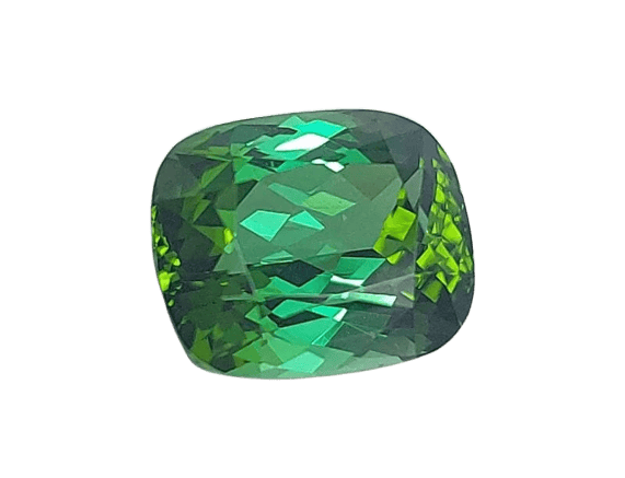 Gemstone Tourmaline - Pierre 4,70 ct taille coussin verte 58 Facettes 77