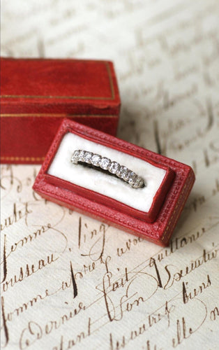 Bague 51.5 Alliance - Bague tour complet en or blanc et diamants 58 Facettes