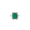 Bague 52 Bague en or blanc 18 kt avec émeraude et diamants 58 Facettes