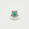 Bague 52 Bague en or blanc 18 kt avec émeraude et diamants 58 Facettes