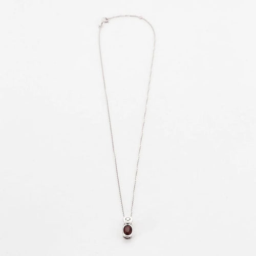 Collier Collier - Pendentif en or blanc 18 carats avec rubis et diamant 58 Facettes