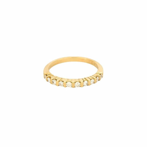 Bague 54 Demi-alliance - Bague en or jaune 18 carats et diamants 58 Facettes