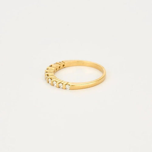 Bague 54 Demi-alliance - Bague en or jaune 18 carats et diamants 58 Facettes