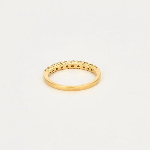 Bague 54 Demi-alliance - Bague en or jaune 18 carats et diamants 58 Facettes
