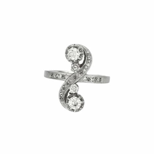 Bague 55 Bague en or blanc 18 carats et diamants 58 Facettes