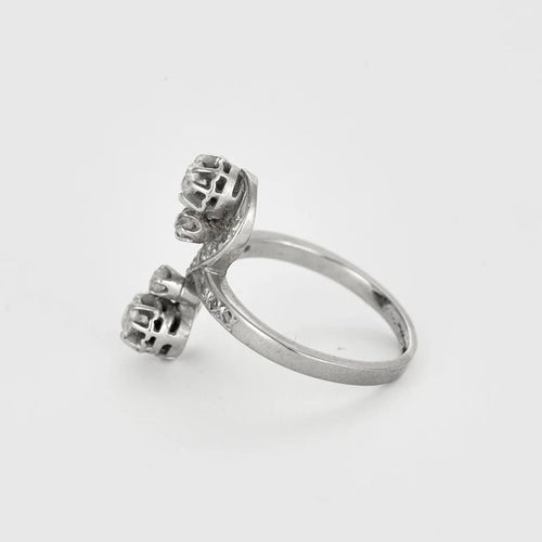 Bague 55 Bague en or blanc 18 carats et diamants 58 Facettes