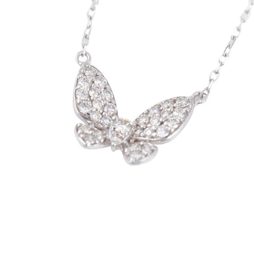 Collier Collier papillon en or blanc et diamants 58 Facettes