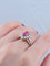 Bague 55 Bague marquise en or blanc 750 au rubis synthétique et diamants 58 Facettes