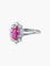 Bague 55 Bague marquise en or blanc 750 au rubis synthétique et diamants 58 Facettes