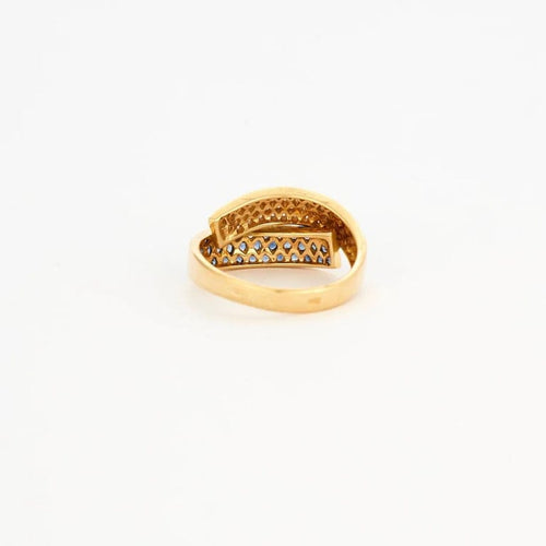 Bague 54 Bague lien en or jaune 750, saphirs et diamants 58 Facettes