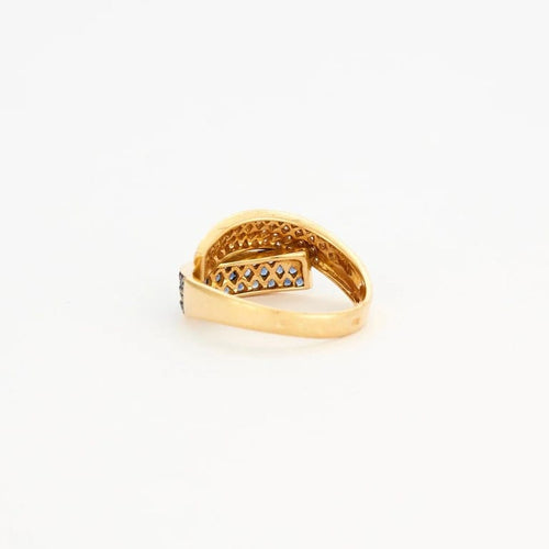 Bague 54 Bague lien en or jaune 750, saphirs et diamants 58 Facettes