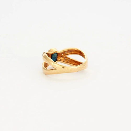 Bague 57 Bague saphir et diamants en or jaune 750 58 Facettes