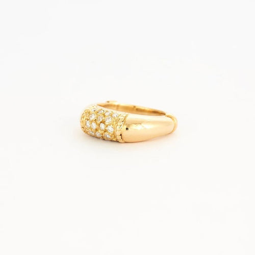 Bague 51 Bague jonc en or jaune 750 pavée de diamants 58 Facettes