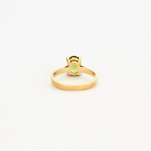Bague 54 Bague en or jaune 750 avec péridot et diamants 58 Facettes