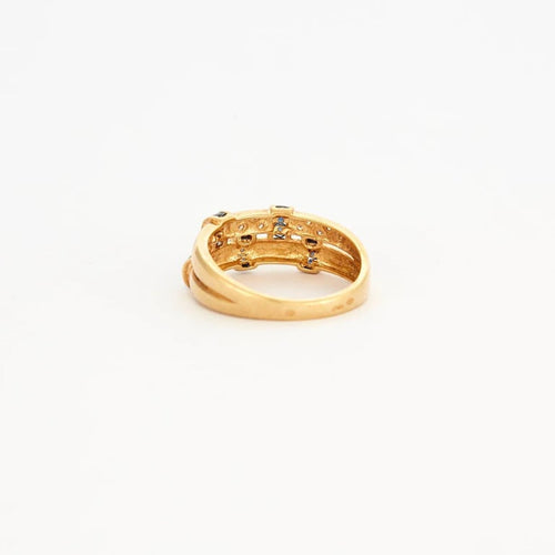 Bague 55 Bague saphir et diamants en or jaune 750 58 Facettes