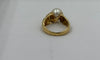 Bague 54 Bague en or jaune 750 avec perle de culture 58 Facettes