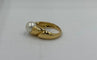Bague 54 Bague en or jaune 750 avec perle de culture 58 Facettes