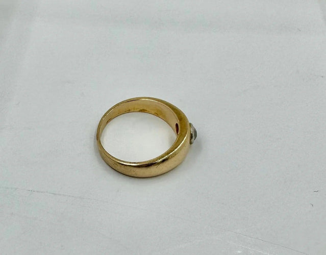 Bague 58 Bague homme jonc diamant en or 750 58 Facettes