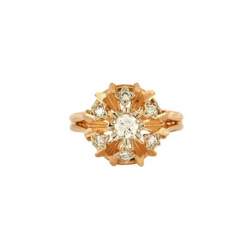 Bague 54 Bague en or jaune 750 avec diamants 58 Facettes