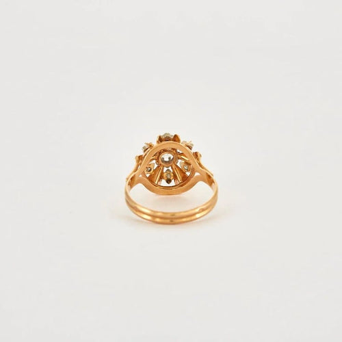 Bague 54 Bague en or jaune 750 avec diamants 58 Facettes