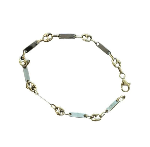 Bracelet Bracelet grains de café en or jaune et or blanc 58 Facettes