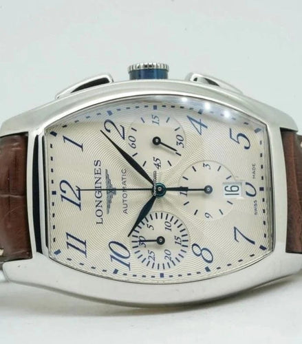 Montre Longines Evidenza - Montre chronographe en acier 58 Facettes