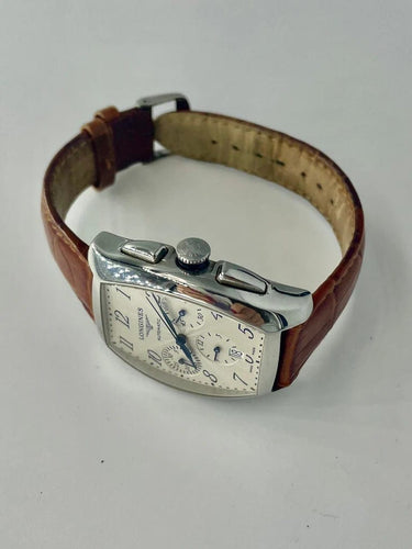 Montre Longines Evidenza - Montre chronographe en acier 58 Facettes