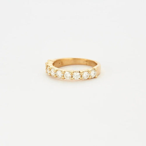 Bague 52 Demi-alliance - Bague en or jaune 750 et diamants 58 Facettes